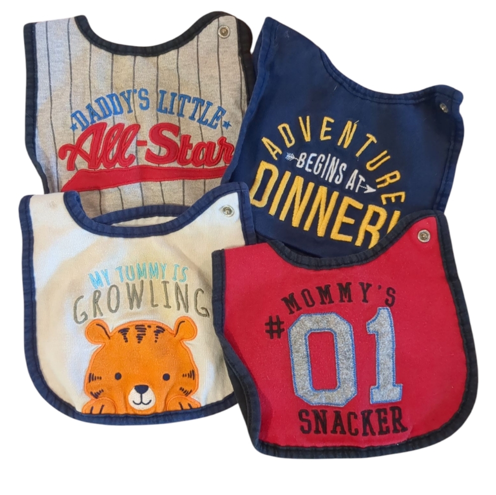 JUST ONE YOU Bundle Of 4 Baby Boy Bibs